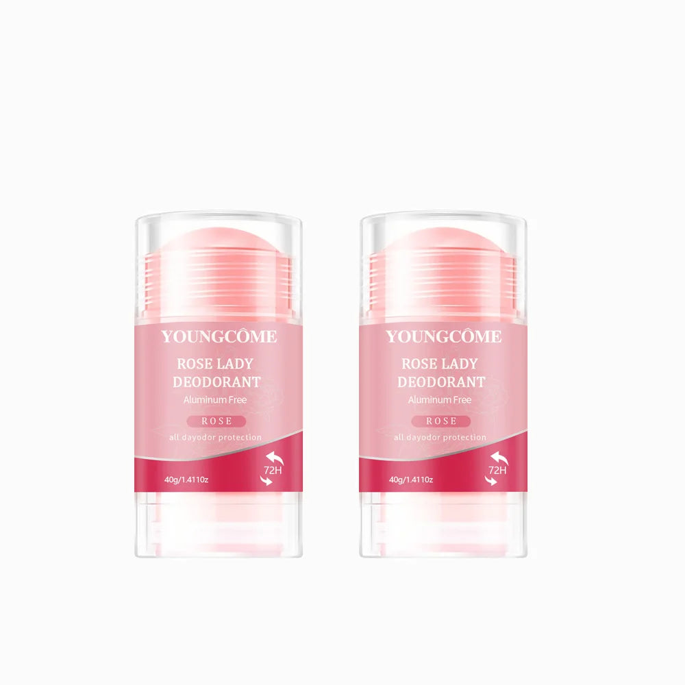Women Deodorant Stick Rose Lady Deodorant Solid Underarm Sweat & Odor Control All Day Fresh Travel Protection 40g Peaceful Pleasures Health and Wellness 40g 2pcs