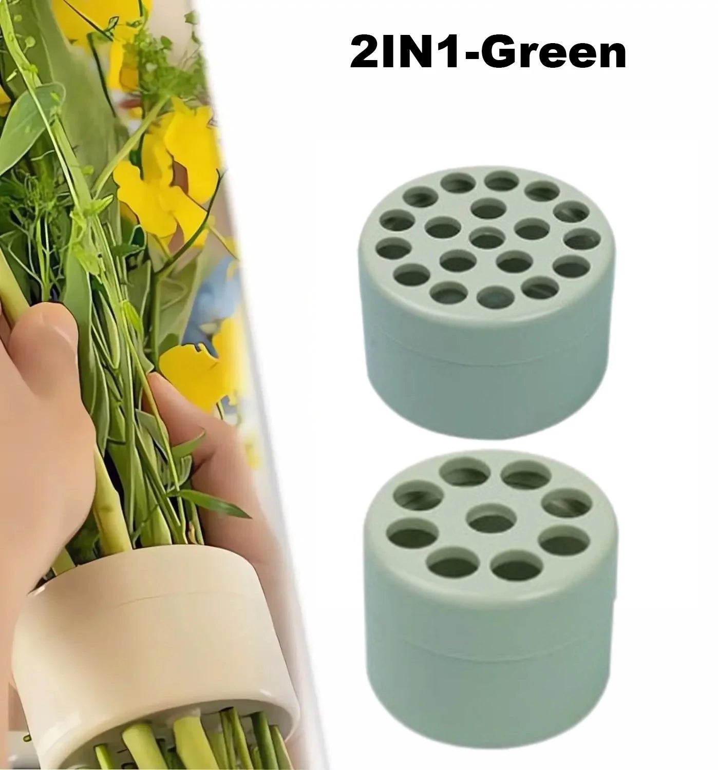 Spiral Ikebana Stem Holder for Flowers Spiral Stem Holder for Vases Bouquet Twister DIY Floral Art Accessory Shaper Flower Gifts Peaceful Pleasures Health and Wellness 2IN1-Green