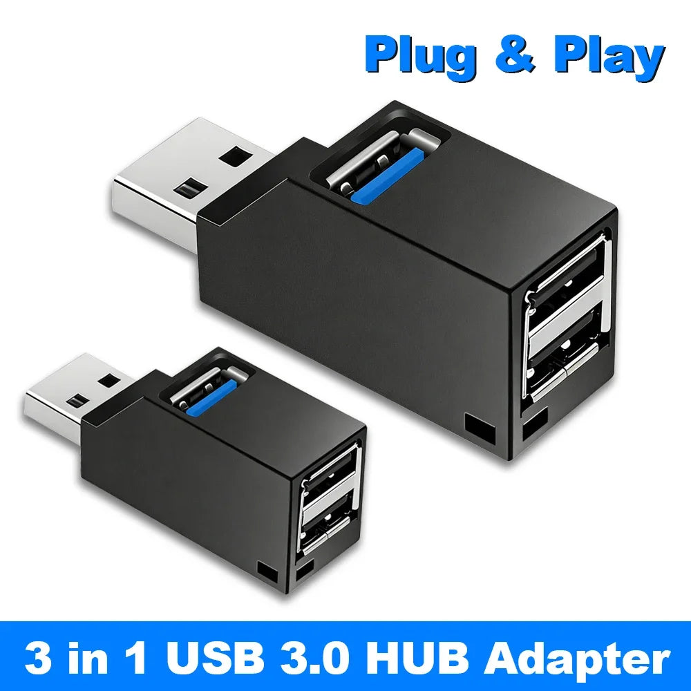 1pc 3-in-1 USB Hub 3.0 5Gbps High Speed Splitter Adapter Mini USB Expander Extender OTG Adapter for Laptop PC Peaceful Pleasures Health and Wellness