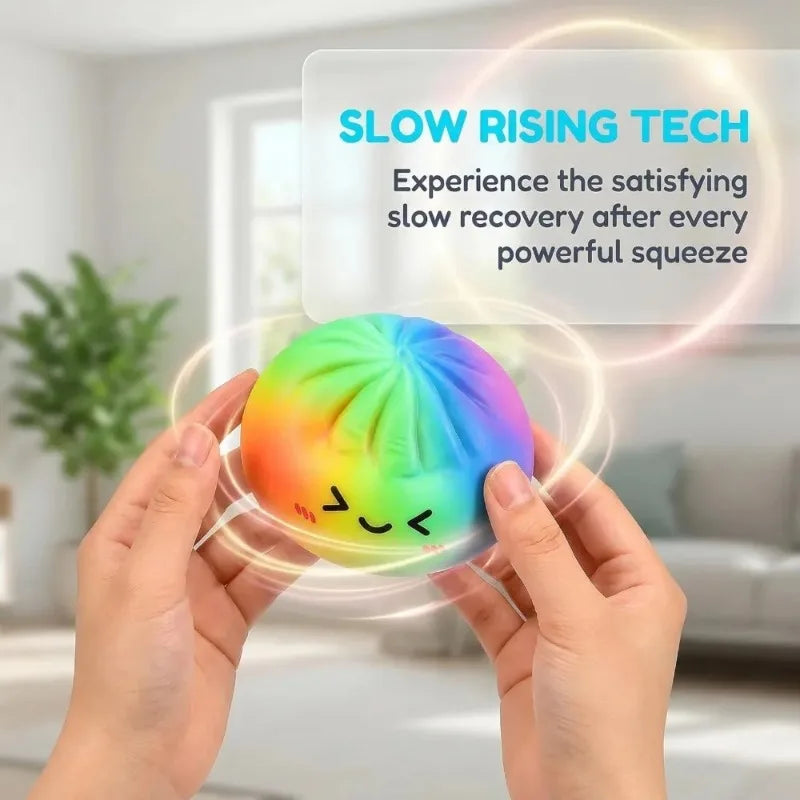 Glitter Dumpling Squishy Toy – Slow Rebound TPR Fidget Bao Bun