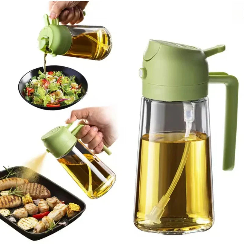2-in-1 Olive Oil Dispenser & Sprayer Bottle 500ml | Kitchen Tool