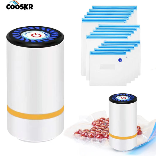 Electric Air Pump Handheld Automatic Air Pump Food Fresh-Keeping Rechargeable Vacuum Sealer with BPA-Free Vacuum Packaging Bag Peaceful Pleasures Health and Wellness