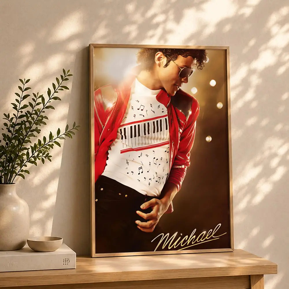 Movie-Michael Poster HD Self Adhesive Waterproof Wall Art Ideal for Home Office Dorm Bedroom Great Gift Peaceful Pleasures Health and Wellness White2 15X20cmNoframe