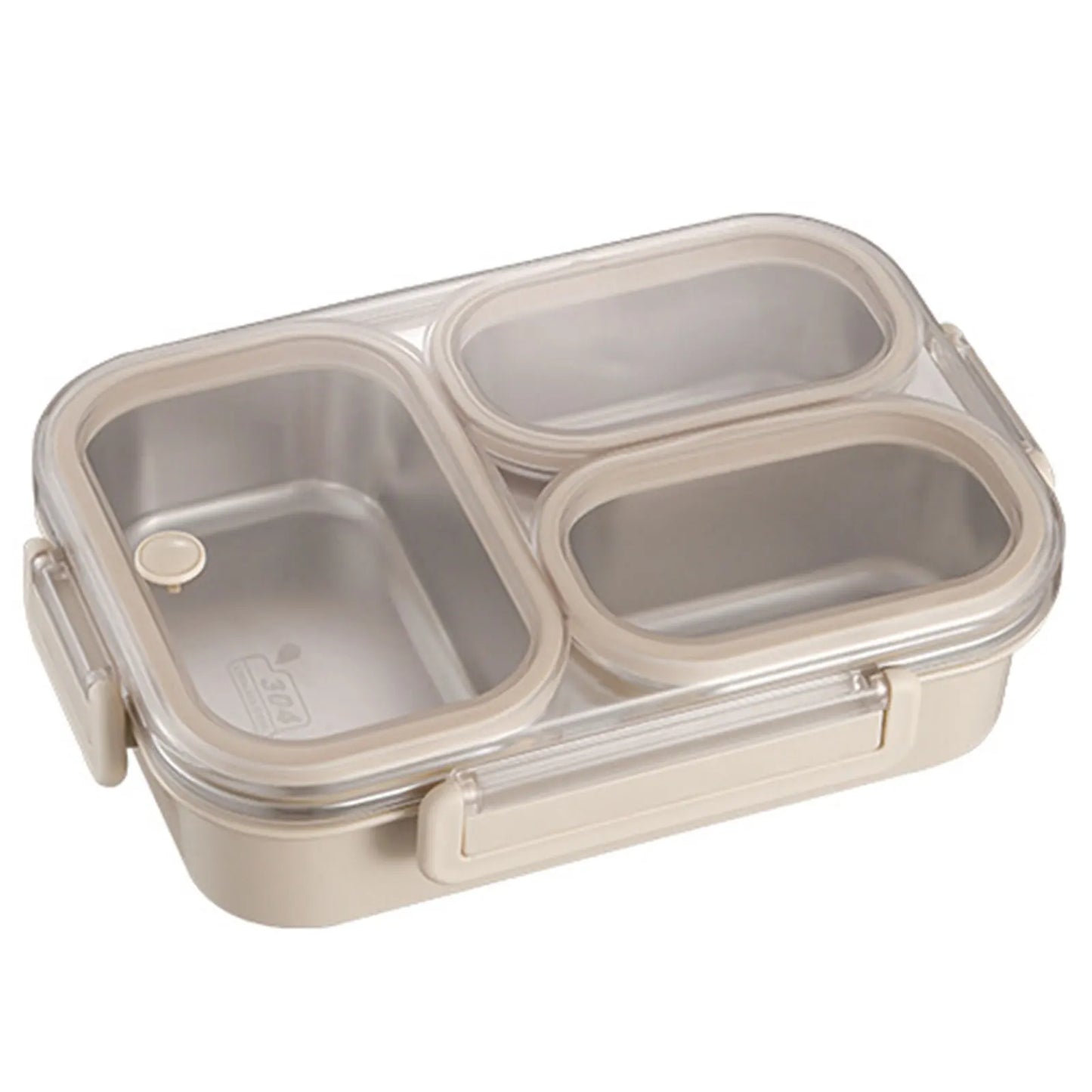 Stainless Steel Bento Lunch Box – 3 Compartments & Soup Cup