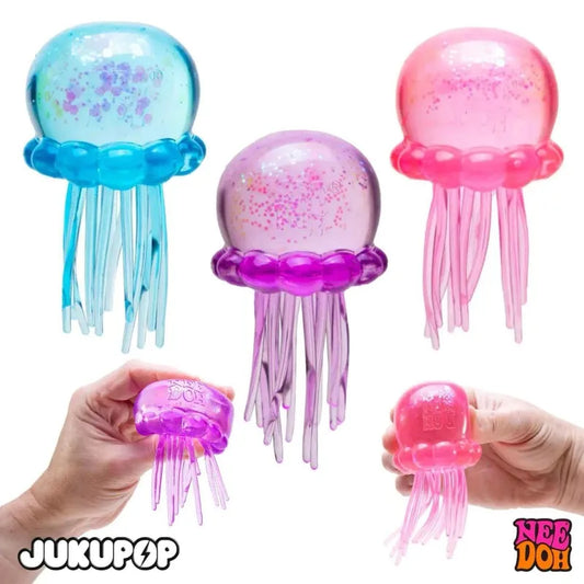 Needoh Fuzz Ball Jellyfish Squishy Blind Box Random Soft Stress Peaceful Pleasures Health and Wellness