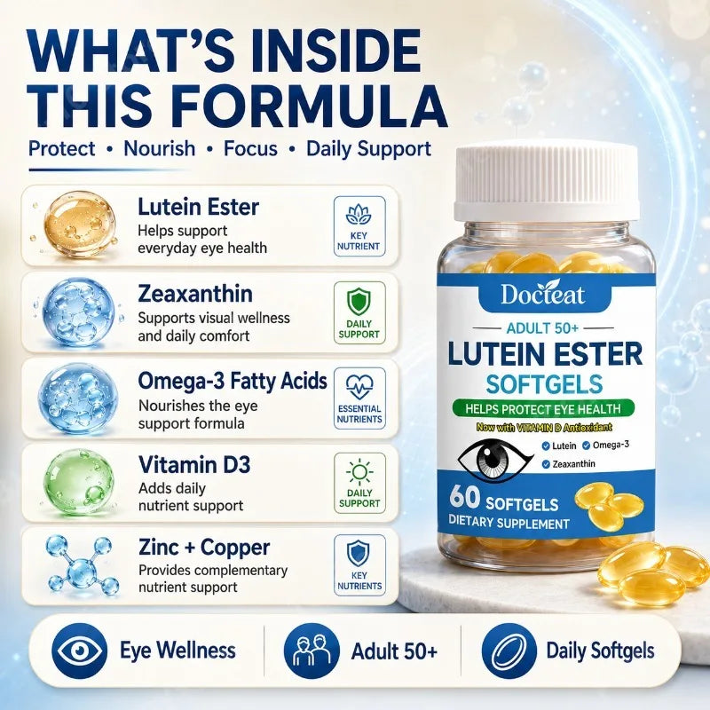 Lutein Ester Softgels 50+ | Zeaxanthin Omega-3 Vitamin D3 60ct