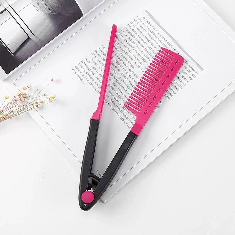V-Shaped Loop Hair Straightening Brush for Wigs & Salons