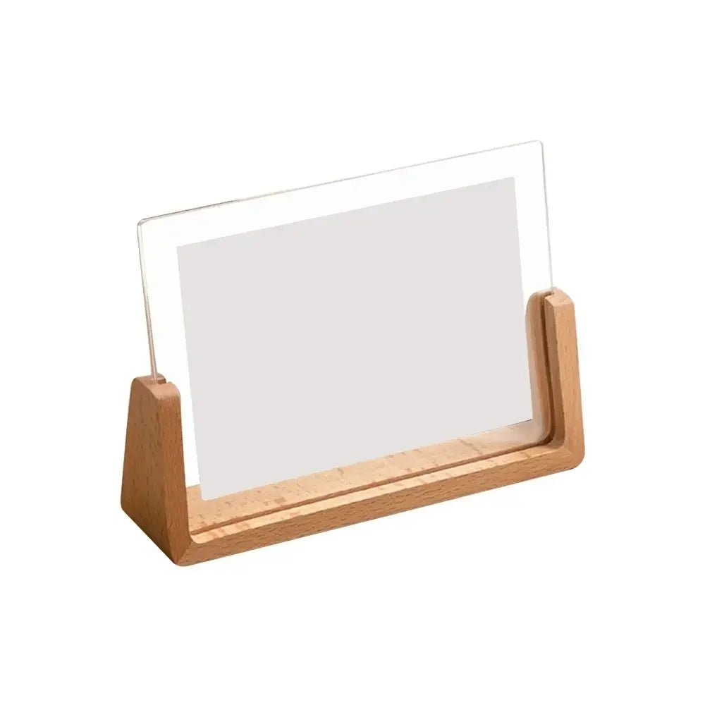 Acrylic & Wood Desktop Photo Frame | Walnut Beech U-Shape