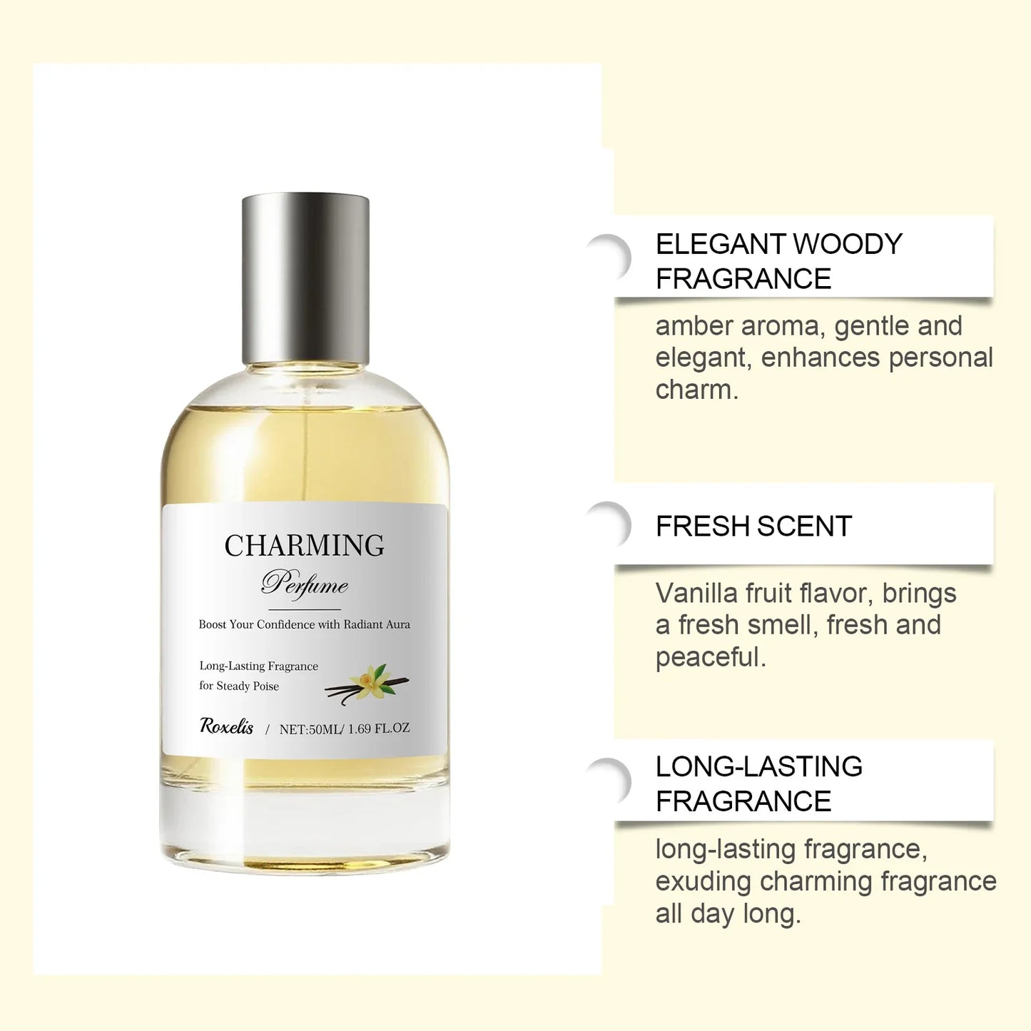 Amber Vanilla Perfume Spray – Long-Lasting Light Scent 50ml