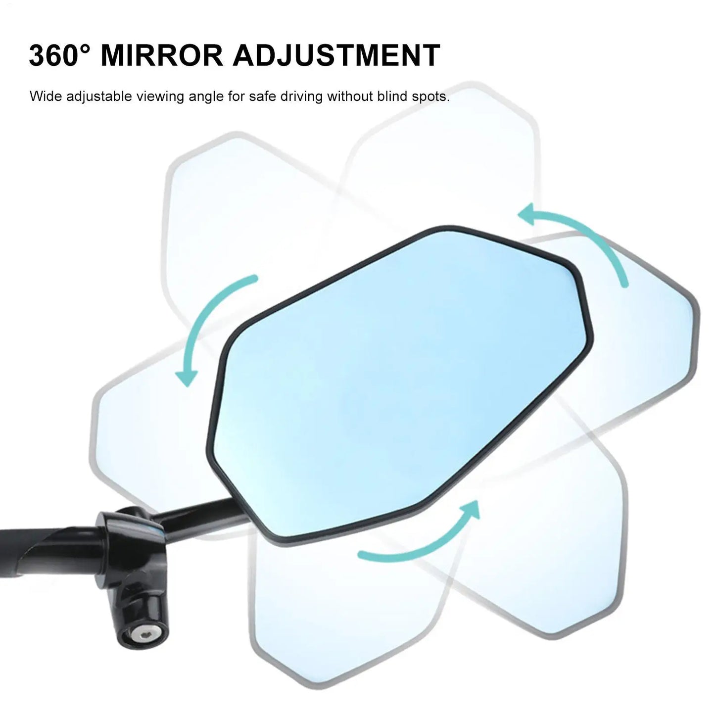 HD Convex Bike Rearview Mirror – 360° Adjustable Left Side
