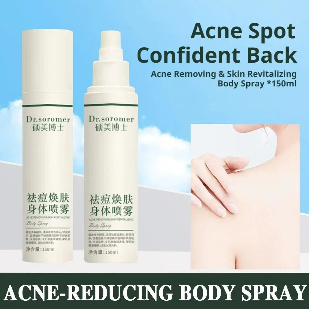 Back Acne Removing Skin Revitalizing Body Spray Shrink Pores Oil Control for Clear Smooth Bright Healthy Skin Care Peaceful Pleasures Health and Wellness