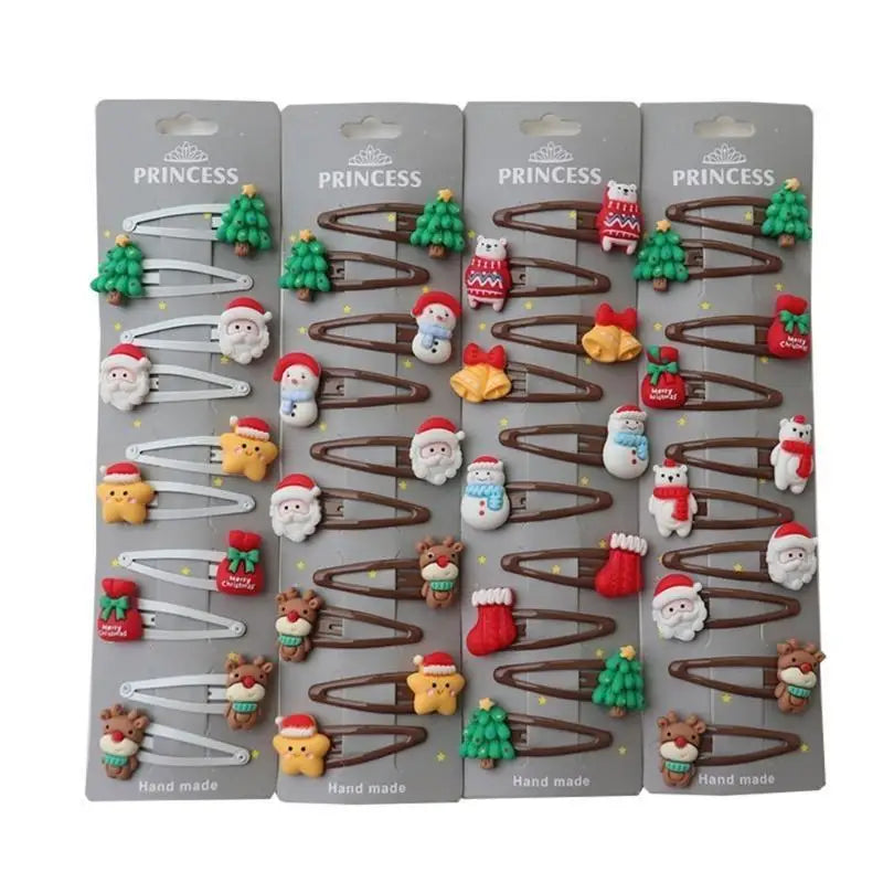 Christmas Hair Clips for Girls – Holiday Barrette Set 8–10pc