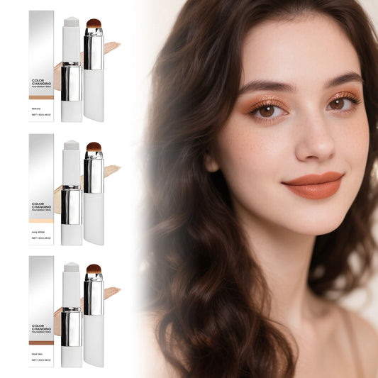 Two-in-One Color-Changing Foundation Stick Long Lasting Lightweight Natural Makeup Fresh and Non-greasy Full Coverage Makeup 13g Peaceful Pleasures Health and Wellness