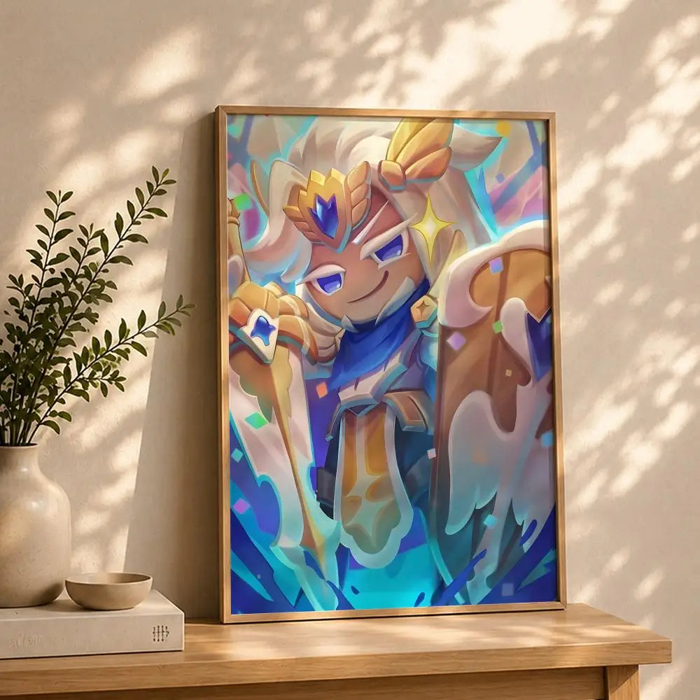 Game C-CookieRun KingdomS Poster HD Self Adhesive Waterproof Wall Art Ideal for Home Office Dorm Bedroom Great Gift Peaceful Pleasures Health and Wellness White11 50X70cmNoframe