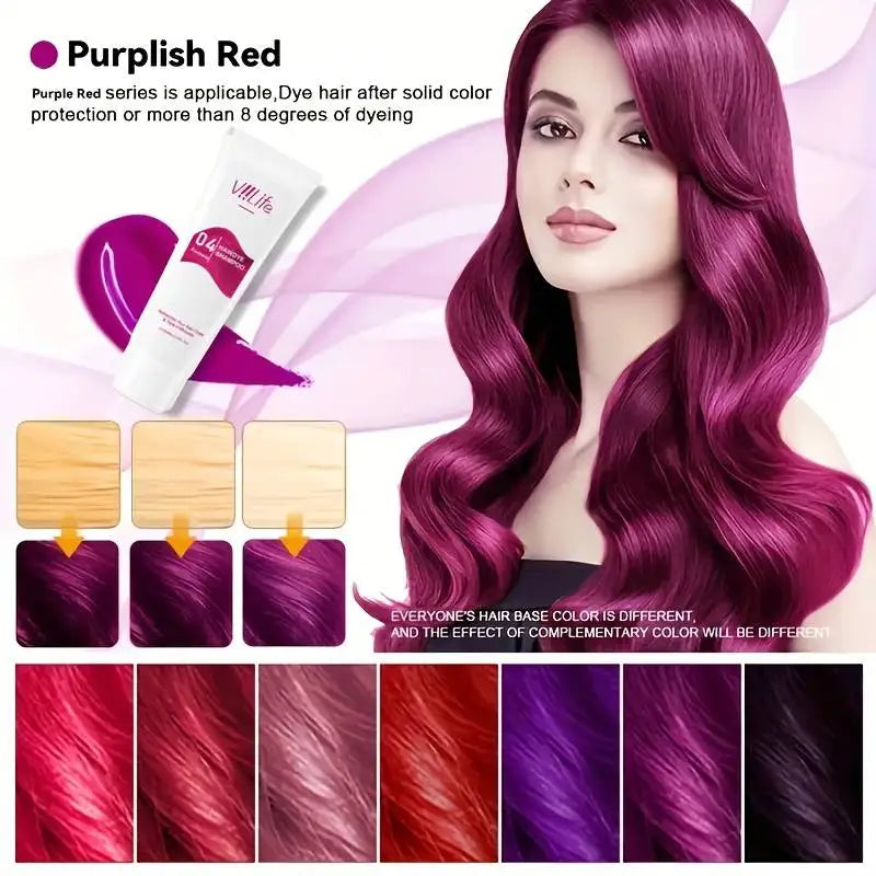 Unisex Hair Color Wax & Dye Shampoo – No Damage, Quick Coloring, Long-Lasting 100ml Peaceful Pleasures Health and Wellness Fuchsia
