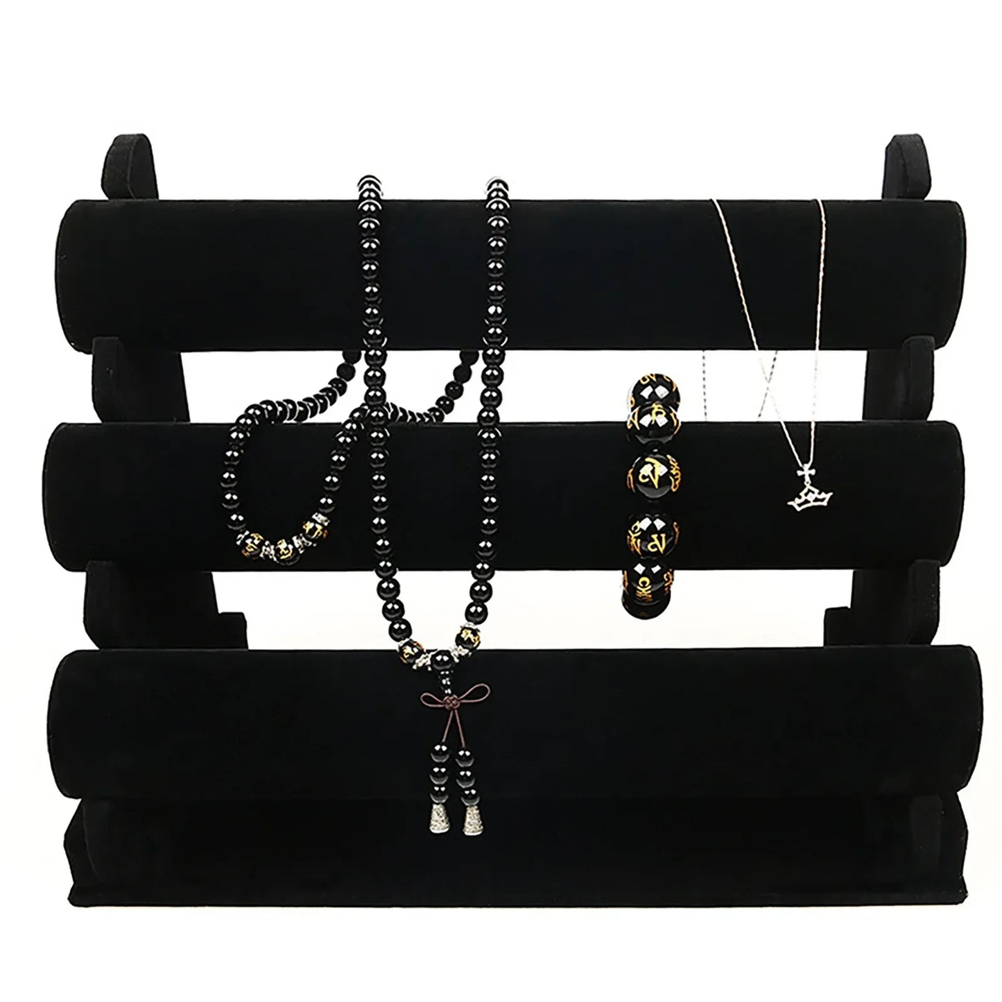 3-Tier Velvet Bracelet & Watch Jewelry Organizer Stand Rack