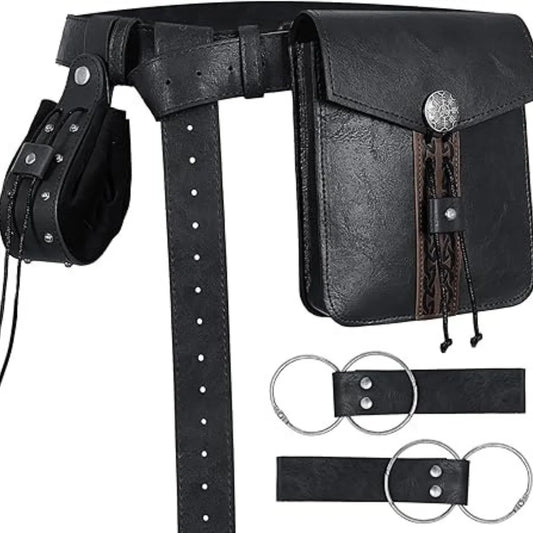 Medieval Belt Pouches Renaissance Pouch Coin Purse Skirt Hike Pirate Peaceful Pleasures Health and Wellness StyleJ 5PCS