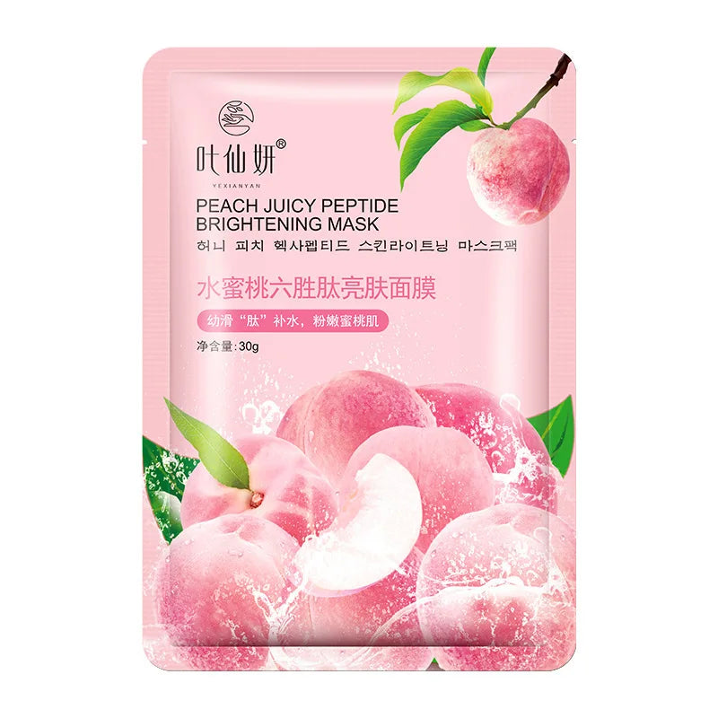 12-Piece Fruit Face Mask Set – Blueberry, Aloe, Cucumber & Peach