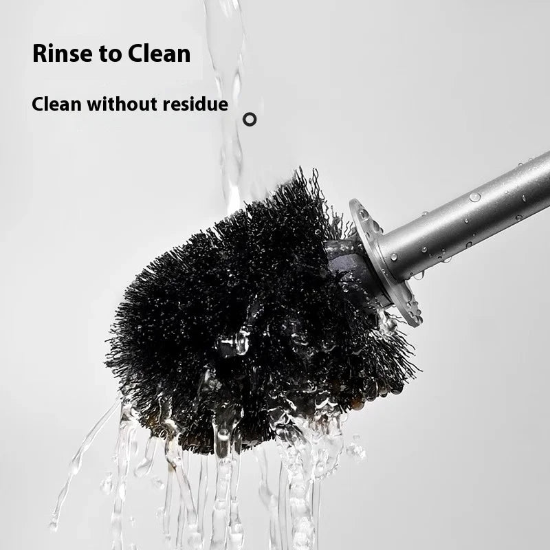 No-Drill Toilet Brush with Wall-Mounted Shelf | Bathroom Set