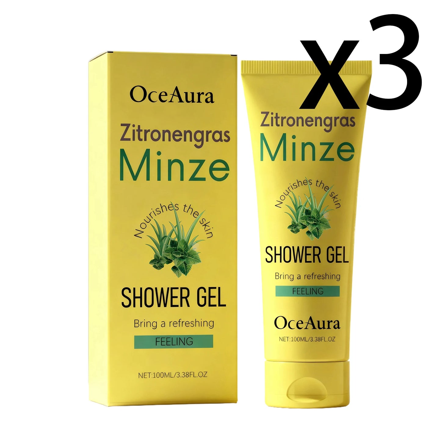 OceAura Lemon Exfoliating Shower Gel | Deep Clean & Oil Control
