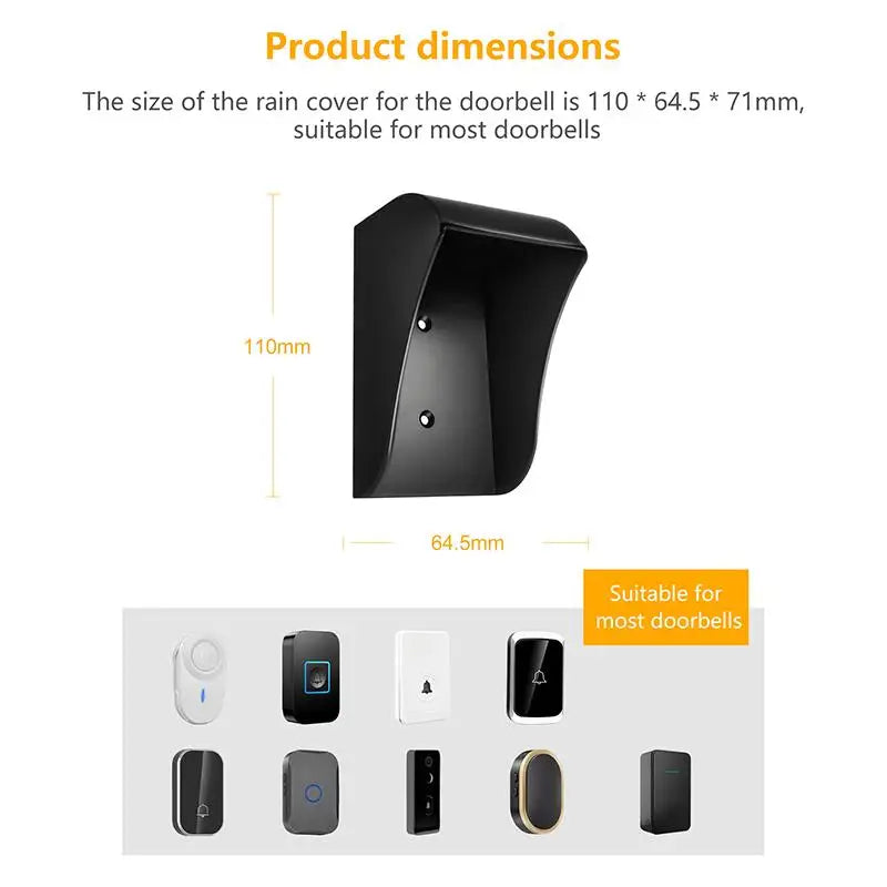 New 1/2/3PCS Waterproof Guard Cover Rainproof Case Plastic Rain Protector Outdoor Wireless Doorbell Cover Peaceful Pleasures Health and Wellness