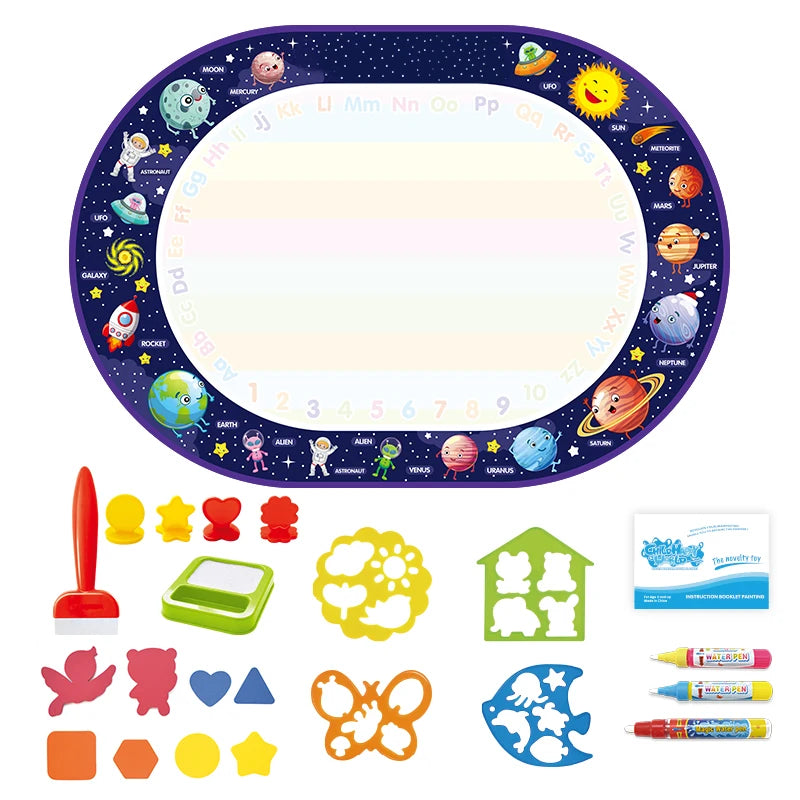 100x80CM Coloring Doodle Magic Water Drawing Mat Reusable Pens