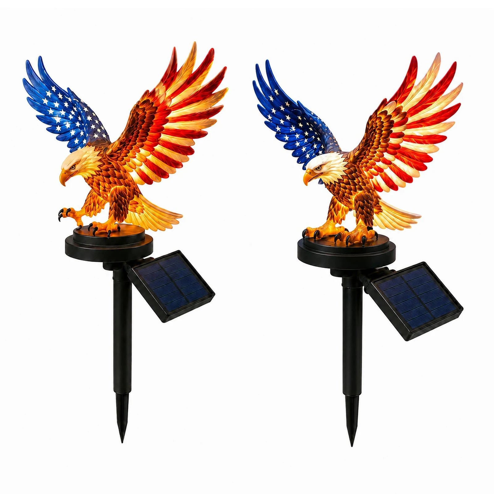 Solar Powered LED Garden Eagle Lamp Patriotic Memorial Day Light Decor for 4th of July Decorations Outdoor Memorial Day Peaceful Pleasures Health and Wellness
