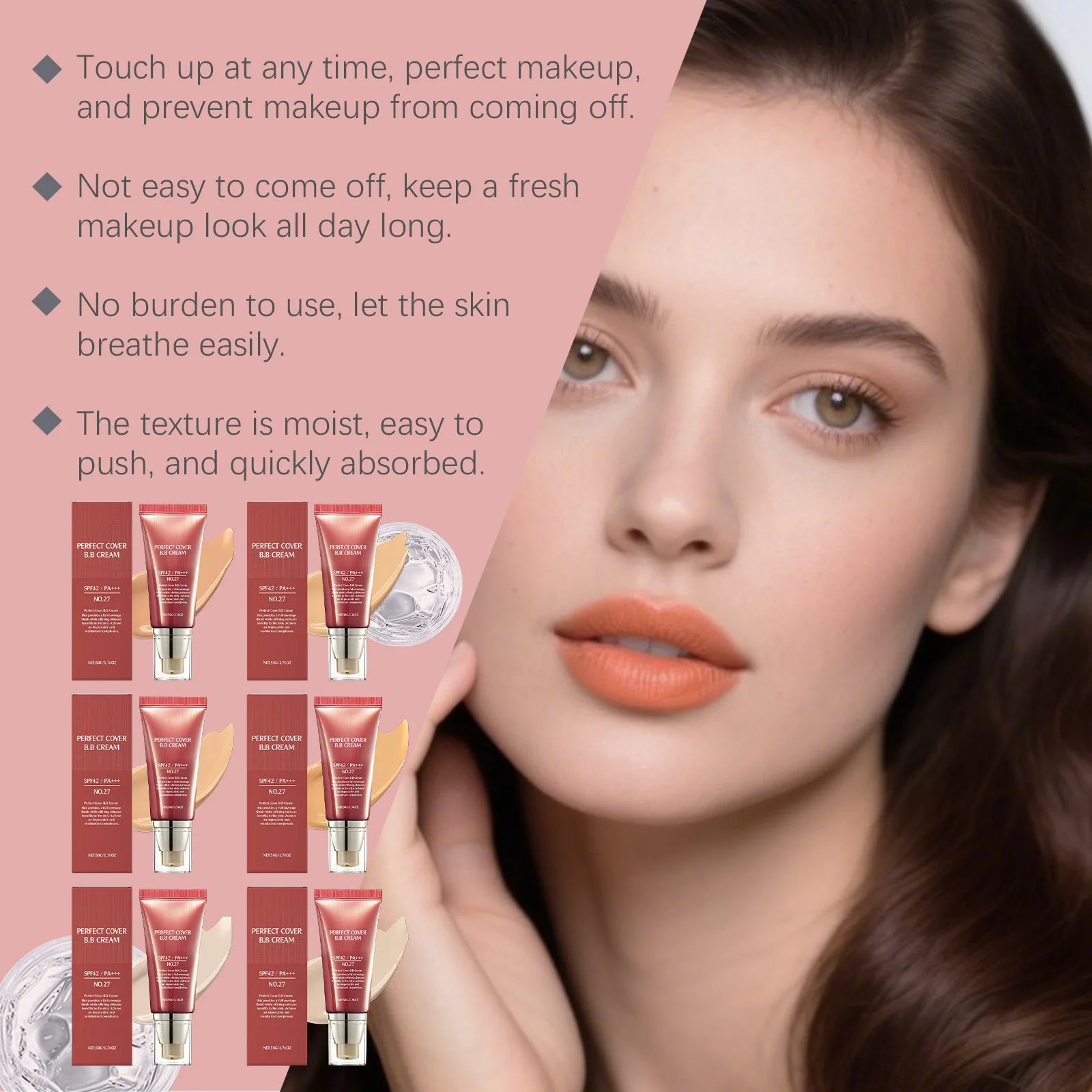 Perfect Cover BB Cream Full Coverage Oil Control Brighten Skin Tone Fading Blemishes Lightweight Natural Makeup Face Concealer Peaceful Pleasures Health and Wellness