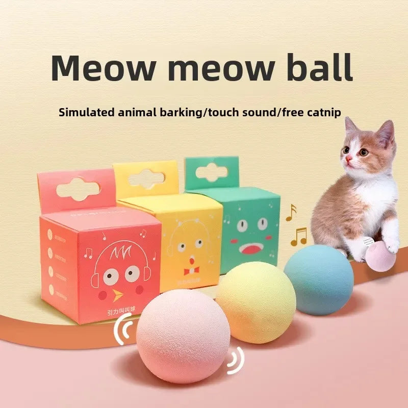 Interactive Sound Ball Cat Toy | Plush & EVA with Animal Sounds