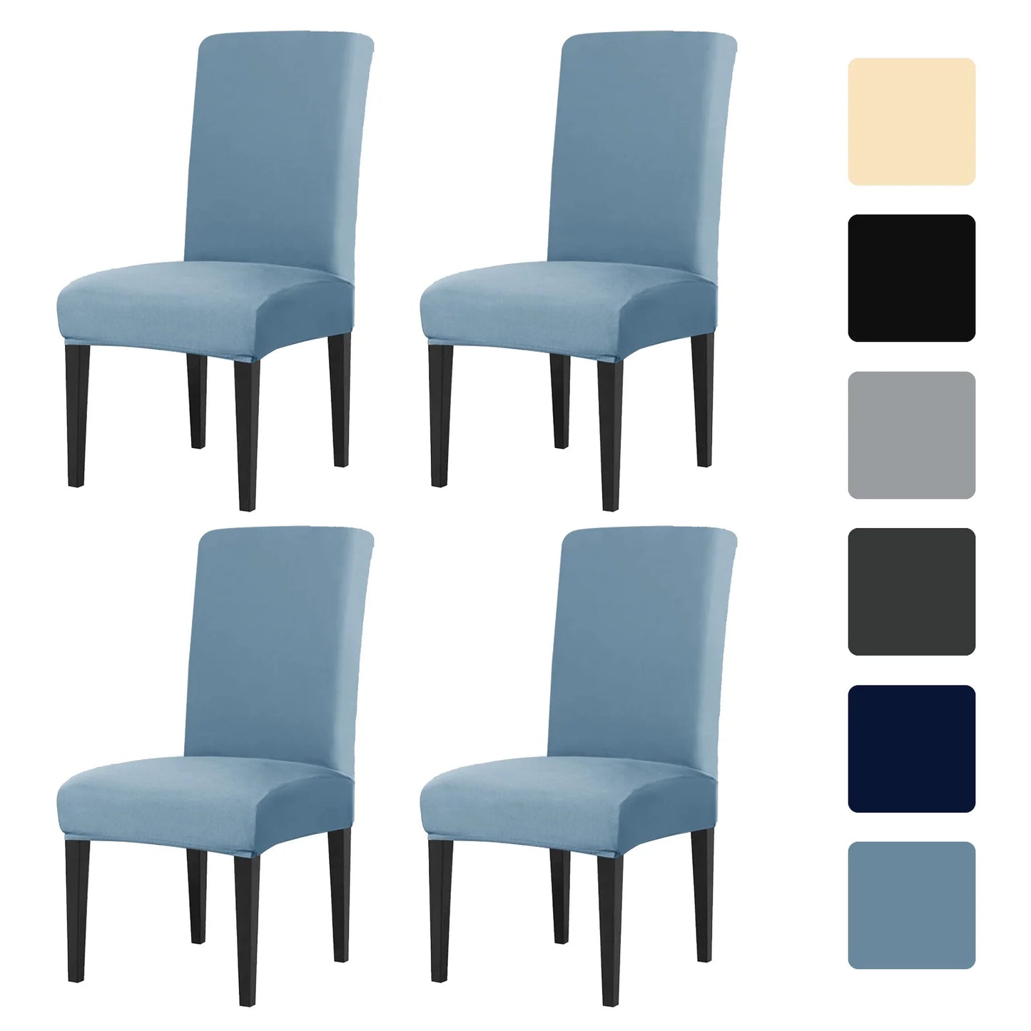4-Pack Stretch Dining Chair Covers – Elastic Slipcovers Set