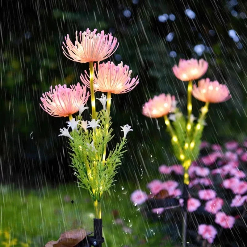 Solar LED Flower Ground Stake Lights – Garden & Courtyard Decor