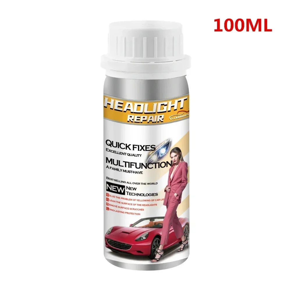 Headlights Liquid Polymer Headlight Chemical Polish Repair Fluid Refurbishment Scratch Repair Polishing Headlights Kit Peaceful Pleasures Health and Wellness 100ml