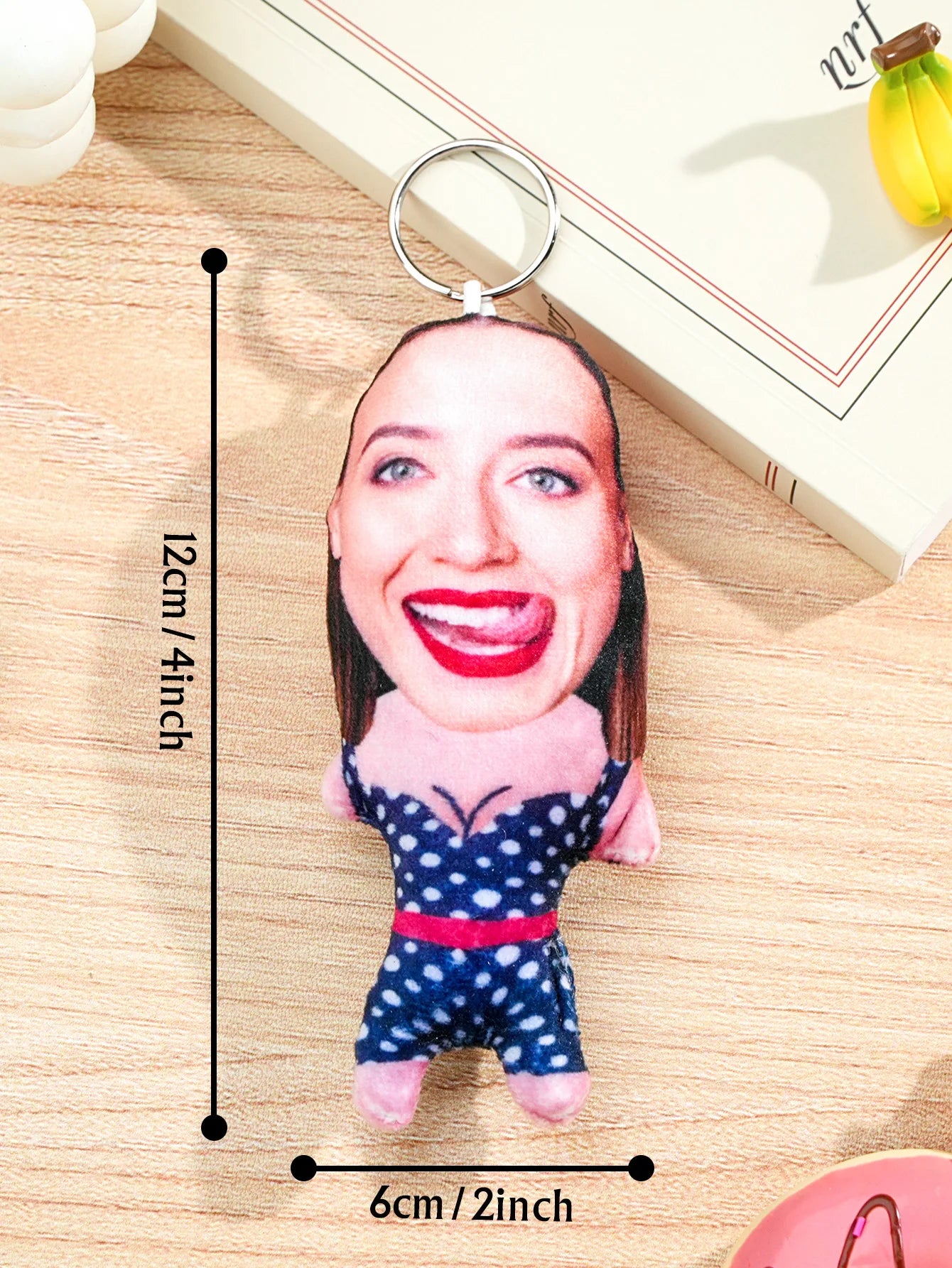 1pc Custom Face Pillow Keychain Funny Ugly Plush Keychain Custom Photo Keyring Gift For Friends Family Boyfriend Girlfriend Peaceful Pleasures Health and Wellness