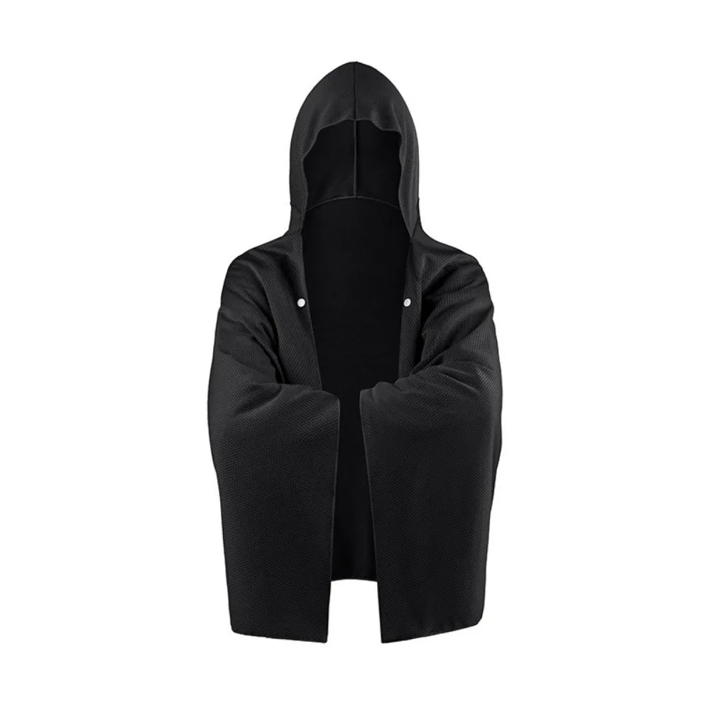 Beach Hooded Poncho Towel | Quick-Dry Microfiber Surf Wrap Beach Poncho Towel Peaceful Pleasures Health and Wellness Black