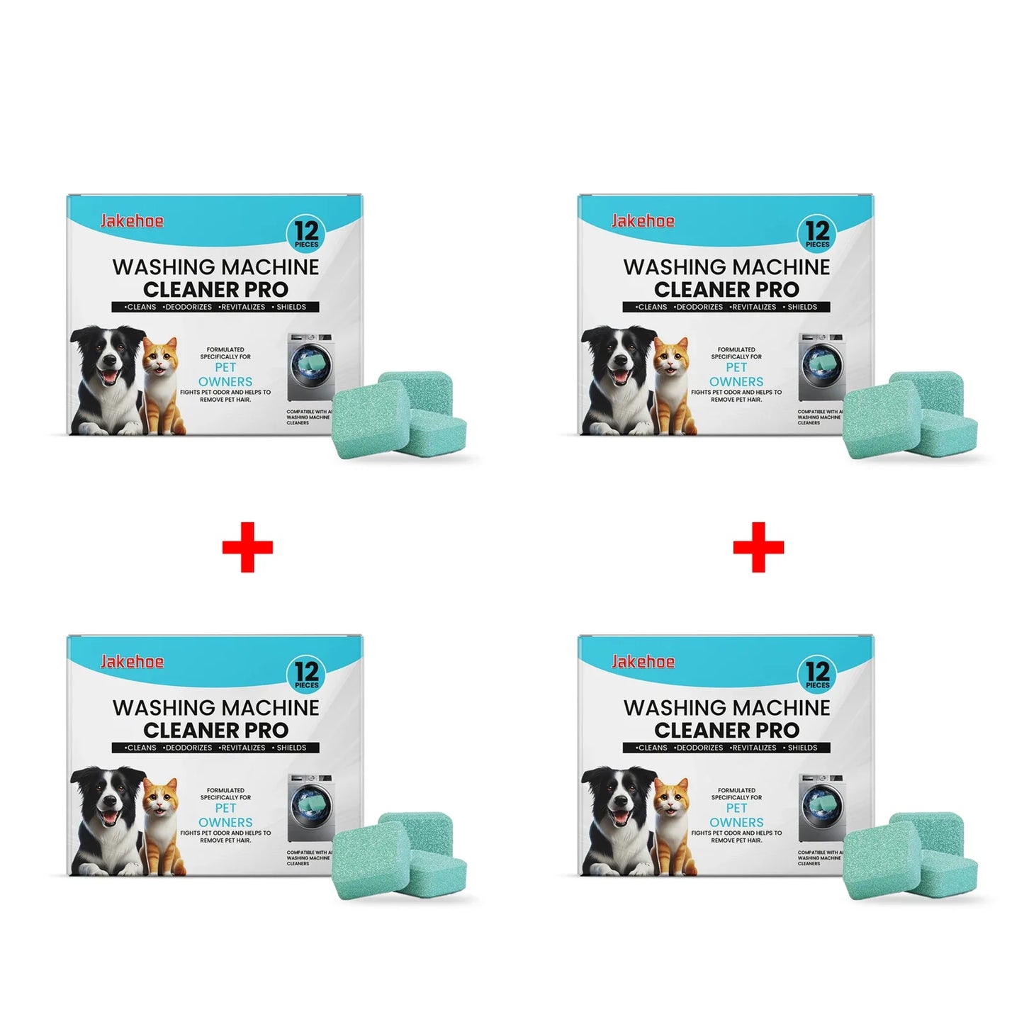 JAKEHOE Washing Machine Cleaner for Pet Owners – 12 Tablets