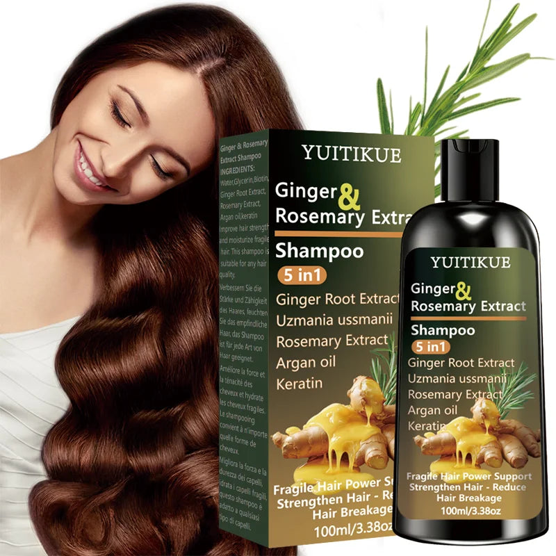 Ginger & Rosemary 5-in-1 Shampoo | Keratin & Argan Oil 100ml