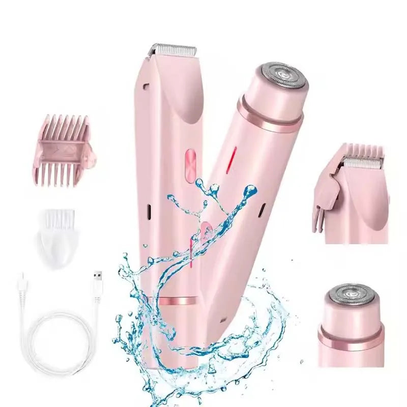 OEM ODM 2-in-1 Lady Double Head Electric Shaver Waterproof Body & Face Hair Removal Epilator Eyebrow Trimmer-Wholesale Price Peaceful Pleasures Health and Wellness