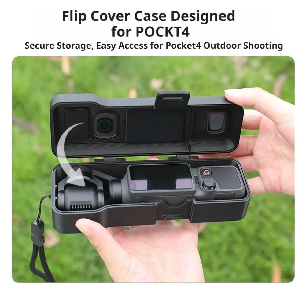 DJI Osmo Pocket 4 Protective Case – Flip Cover & Wrist Strap
