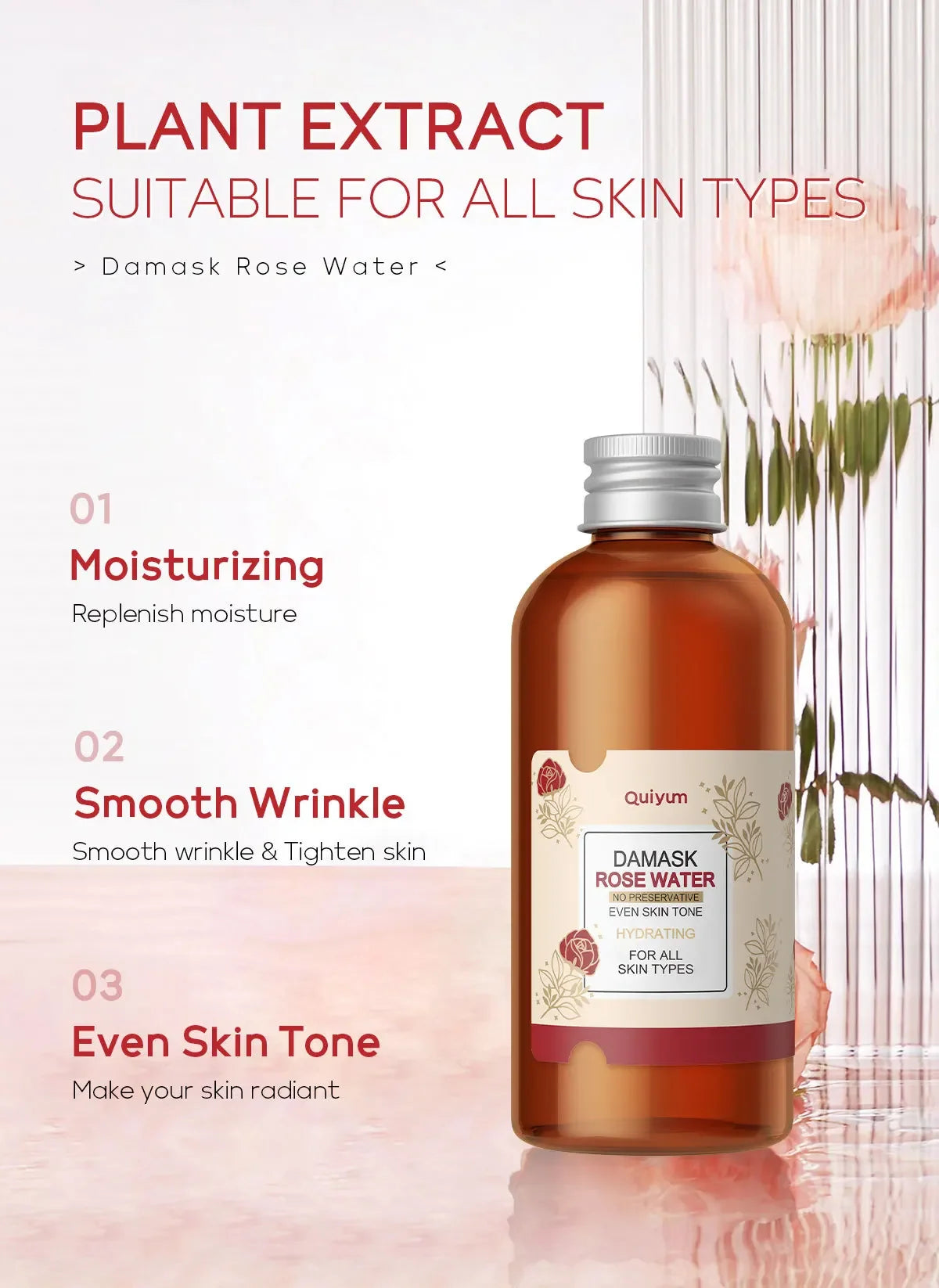 Damask Rose Hydrosol Toner & Face Serum 100ml Peaceful Pleasures Health and Wellness