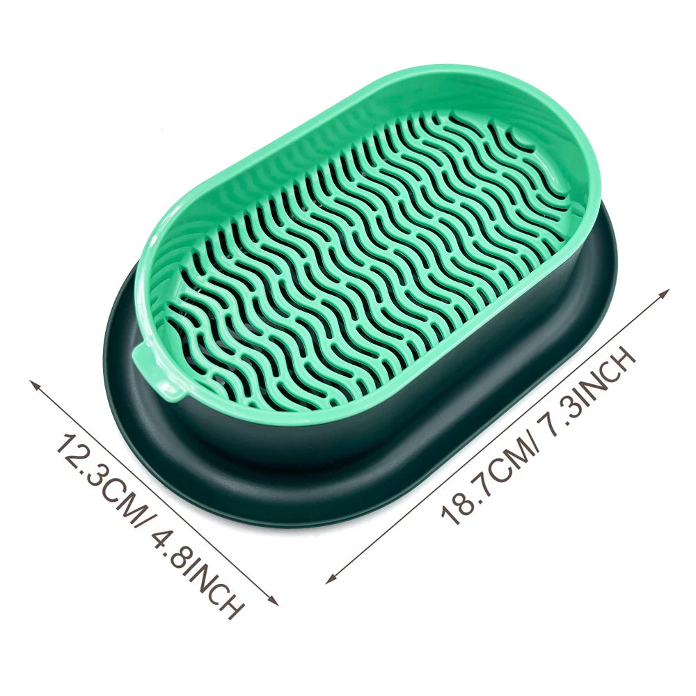 New Pet cat sprout Dish Growing Pot Hydroponic Plant cat Grass Germination Digestion starter Dish Greenhouse Grow Box Peaceful Pleasures Health and Wellness Blue green