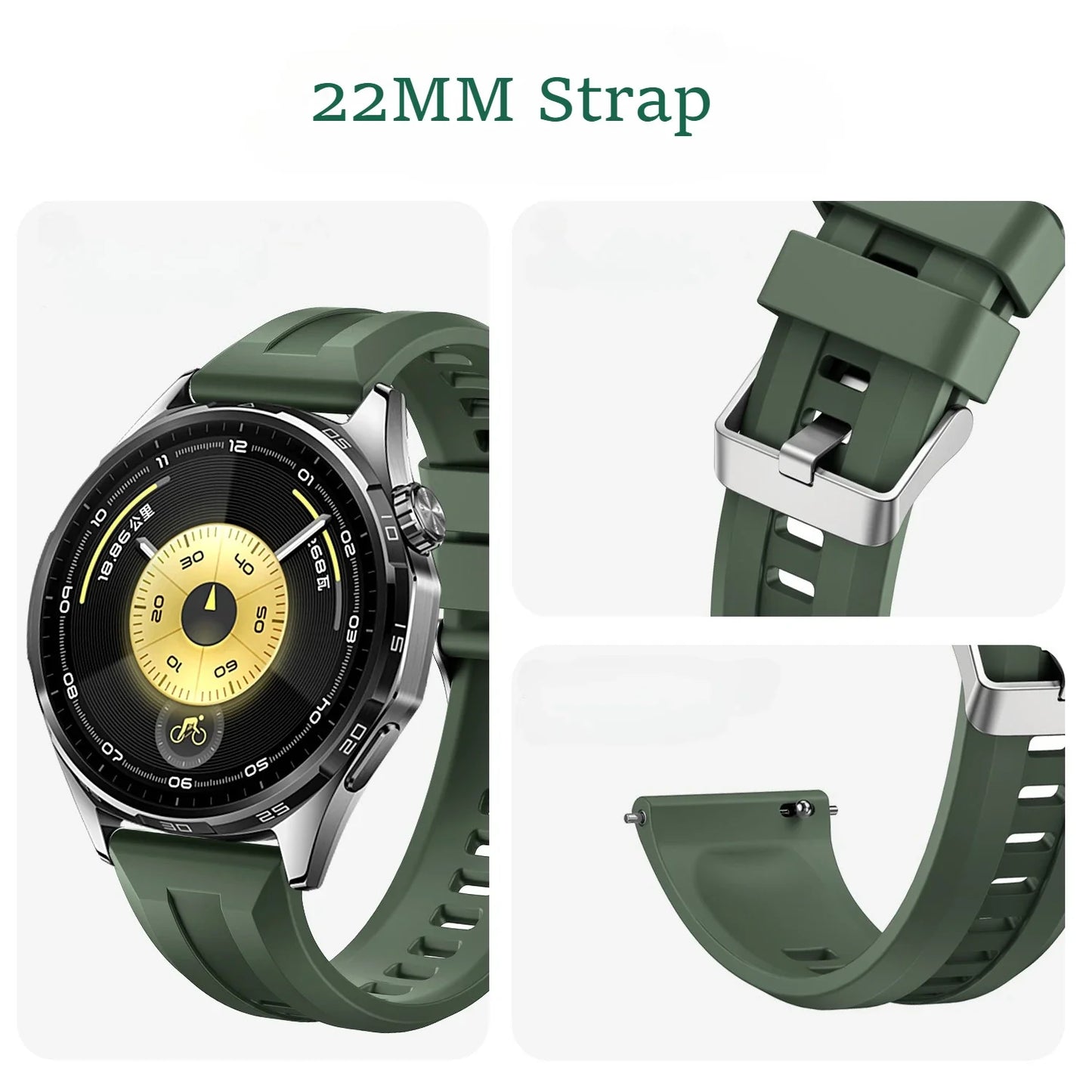 22mm Silicone Watch Strap for Huawei GT6/GT5/GT4 46mm