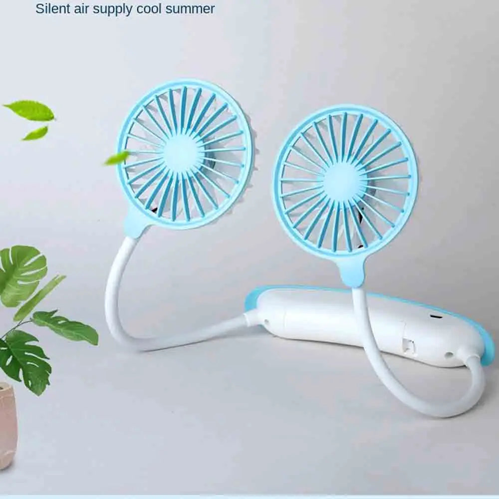 Summer Lazy sports charging neck hanging fan Mini Neck Hanging Fan Hands USB Neckband Fan for Sports Home Office Travel outdoor Peaceful Pleasures Health and Wellness