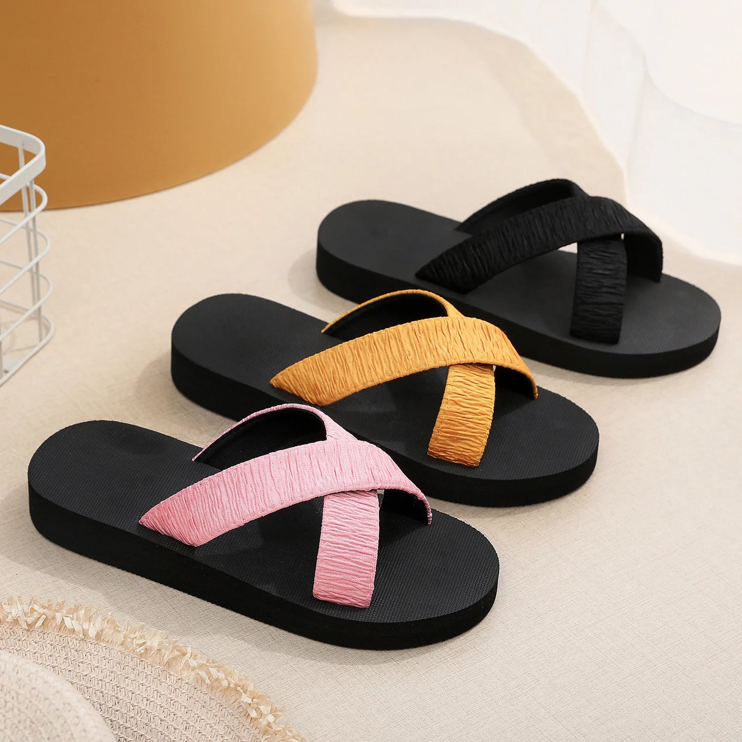 Women's Bohemian Beach Flip Flops – Flat EVA Summer Slippers