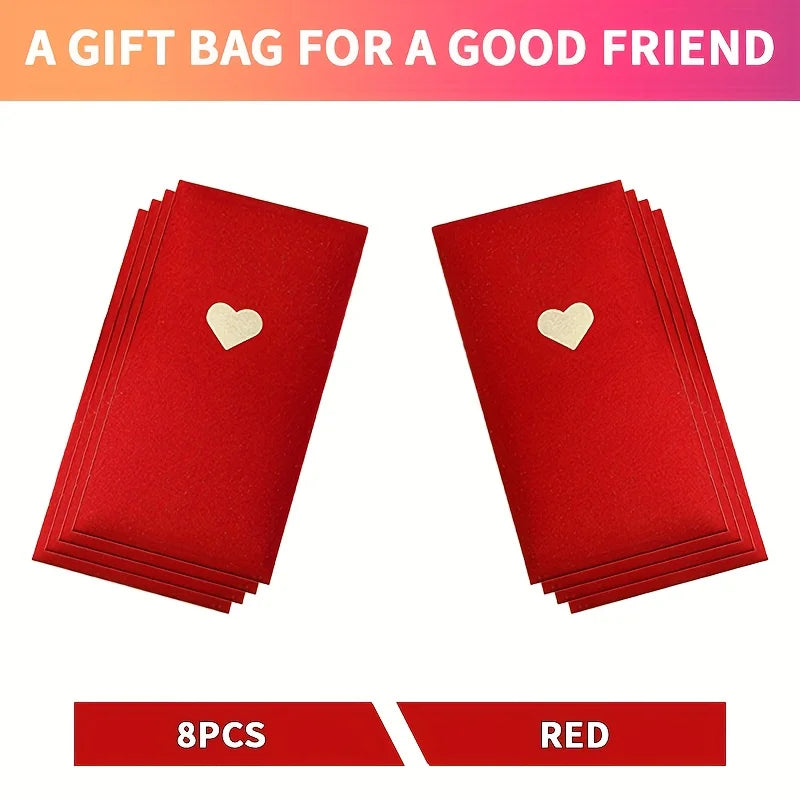 8-Pack Red Envelopes Love Pattern – Valentine's & New Year Gift