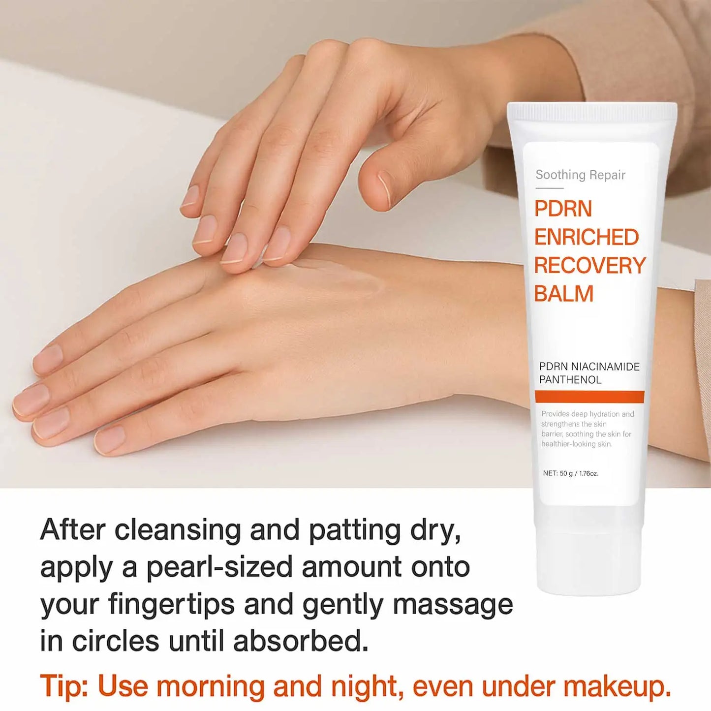 Soothing Repair PDRN Enriched Recovery Balm with Niacinamide & Panthenol, Deep Hydration & Skin Barrier Repair, 50g Face Balm fo Peaceful Pleasures Health and Wellness