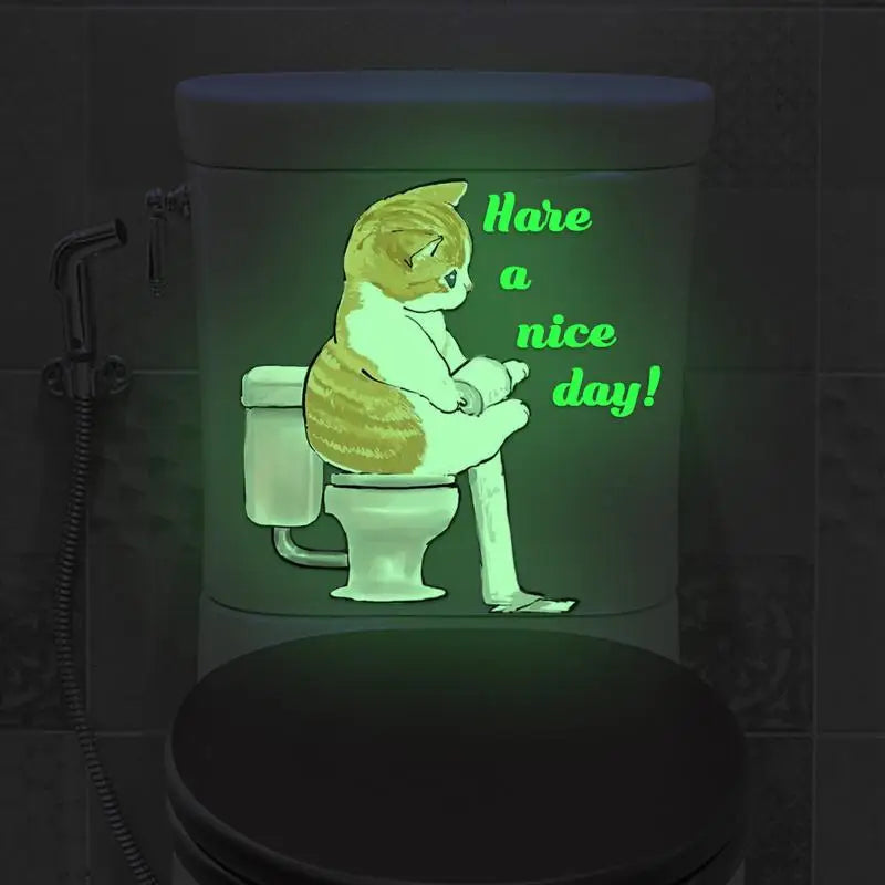 Glow-in-the-Dark Animal Toilet Sticker | Fun Bathroom Decor
