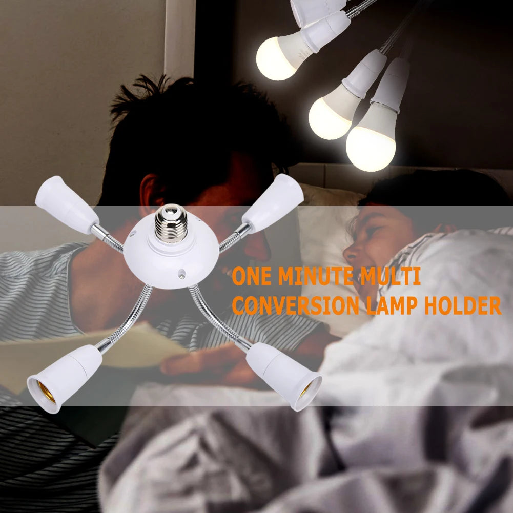 Multi Lamp Holder Adjustable E27 Adapter Converter for LED Light Bulb Socket Peaceful Pleasures Health and Wellness