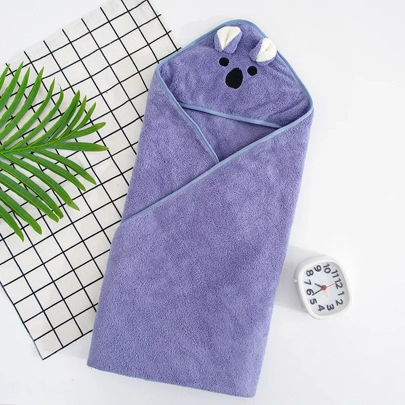 Hooded Baby Bath Towel | Soft Velvet Newborn Swaddle Blanket