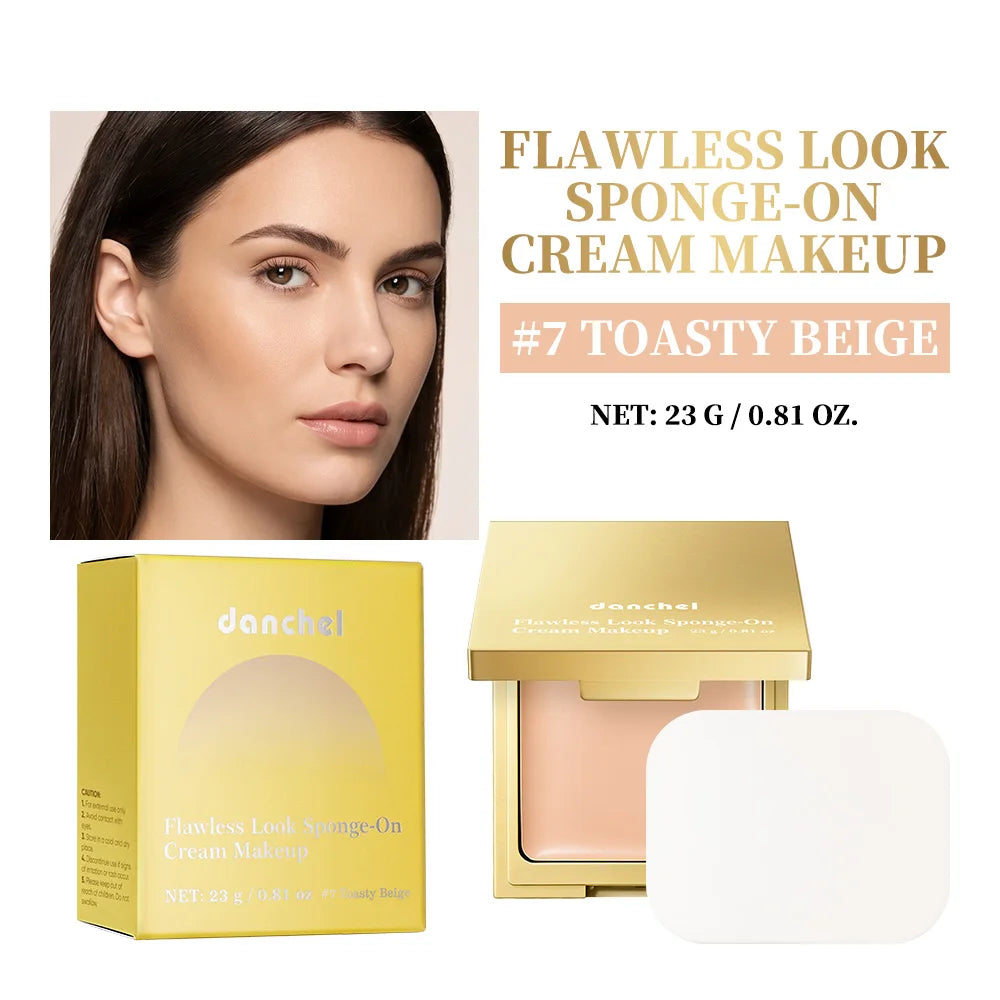 Flawless Finish Sponge‑On Cream Foundation Medium‑to‑Full Coverage Oil Control Breathable Long Wearing Concealer Makeup Peaceful Pleasures Health and Wellness 7Toasty Beige