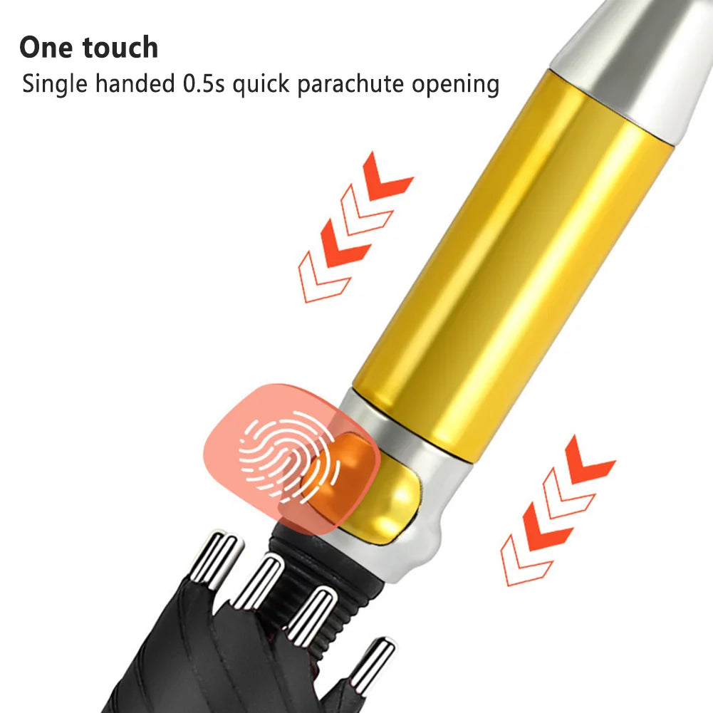 Straight Handle Automatic Umbrellas Double Layer Sun Protection Business Umbrellas Lightweight Long Handle Thickened Umbrellas Peaceful Pleasures Health and Wellness